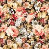 Floral on Black Calico